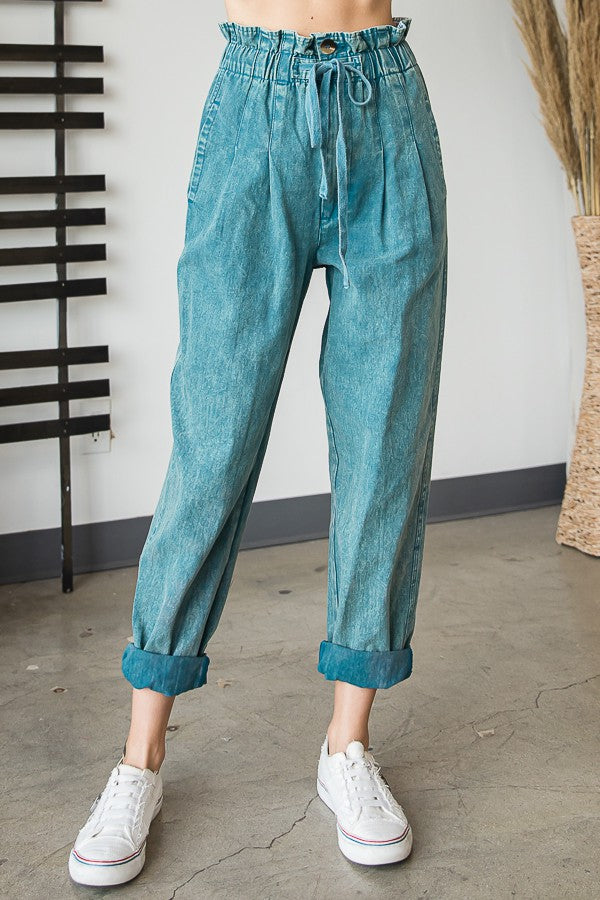 Oli & Hali Mineral Washed Elastic Band Waist Pants