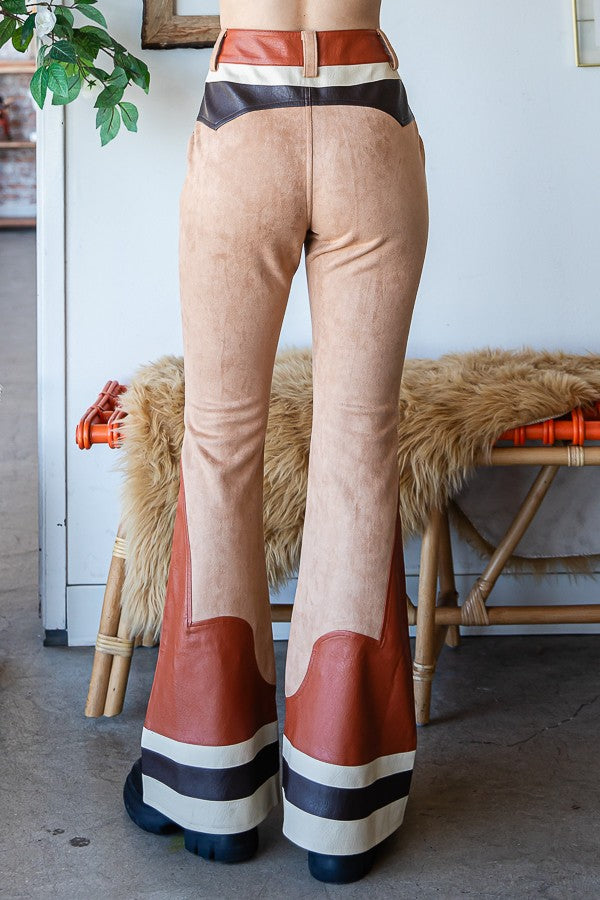 Oli & Hali Suede Toy Story Flared Leg Pants