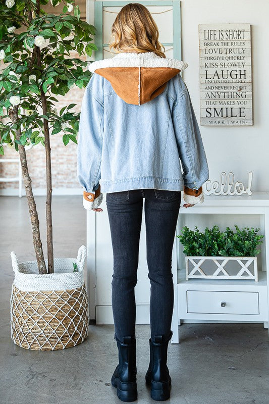 Oli & Hali Suede Contrast Hooded Jacket - Roulhac Fashion Boutique