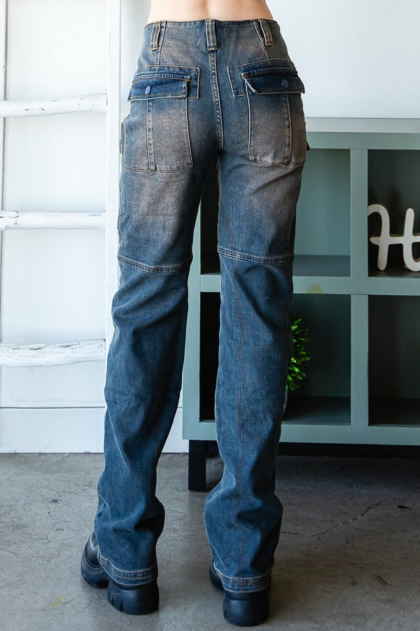 Oli & Hali Washed Cargo Straight Pants
