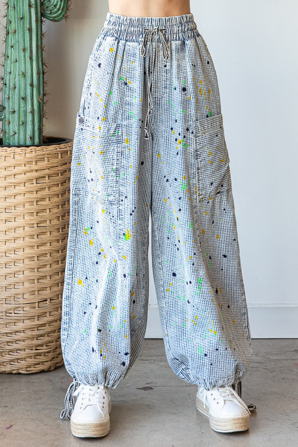 Oli & Hali Washed Stripped Cargo Pants