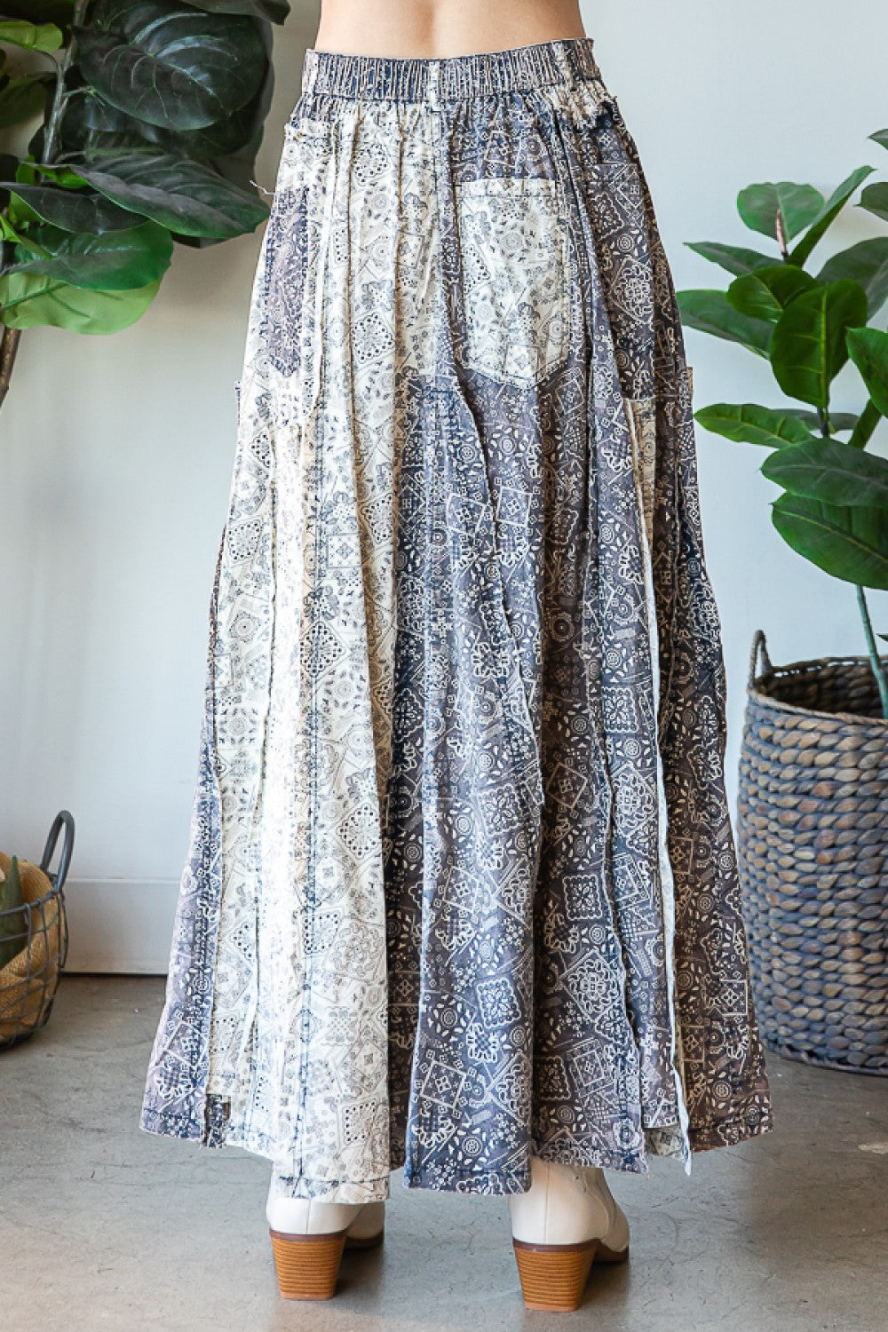 Oli & Hali Washed Scarf Print Skirt Pants