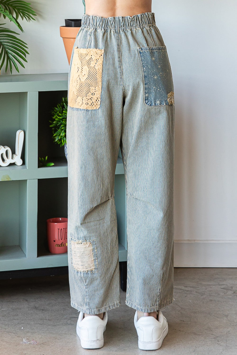 Oli & Hali Washed Stripped Baggy Pants