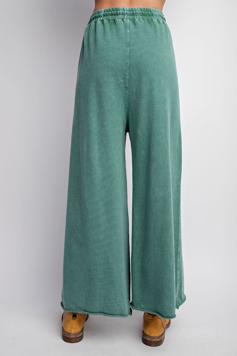 Easel Plus Washed Terry Knit Wide Sweat Pants