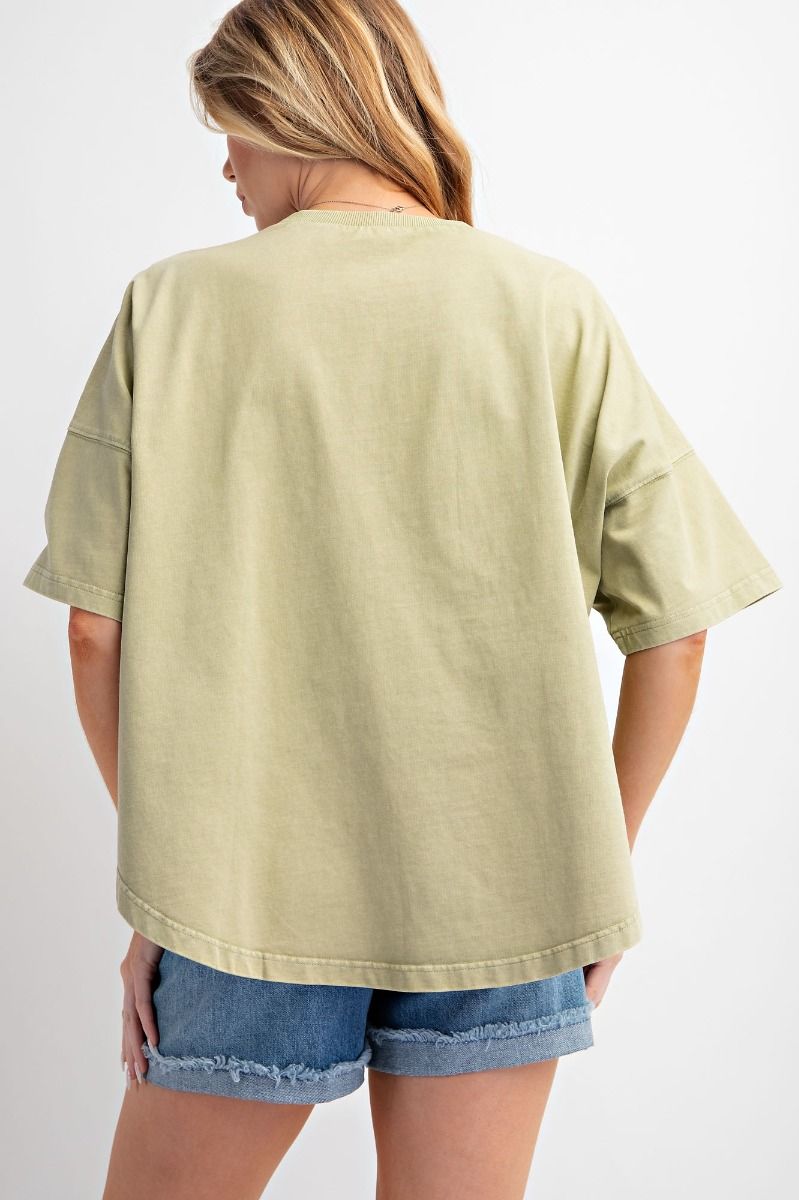 Easel Plus Mineral Washed Pineapple Star Patch Front Tops