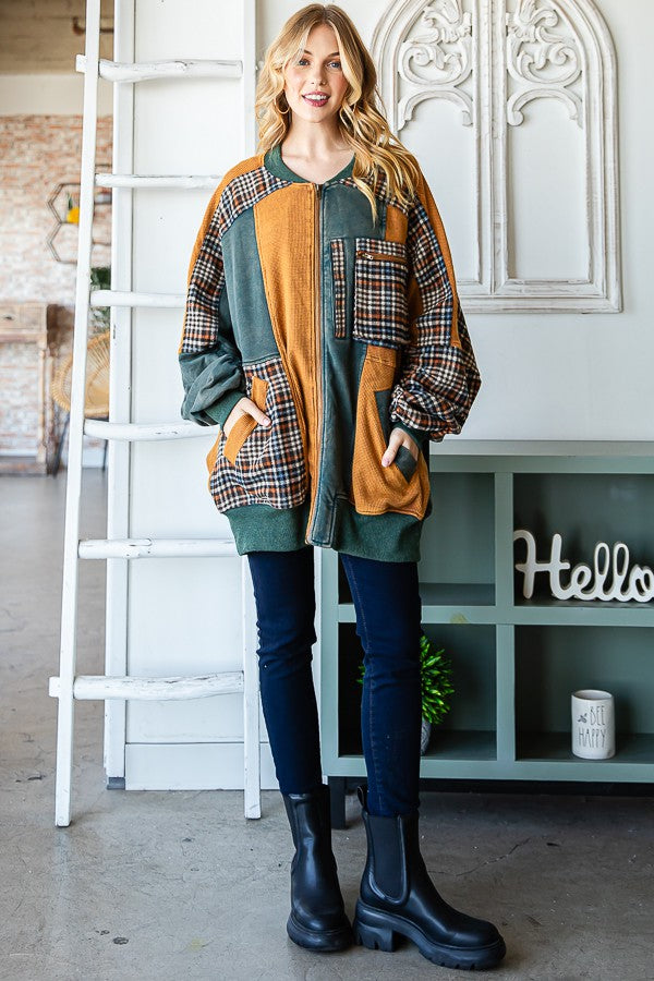 Oli & Hali Mineral Washed Terry Bomber Jacket