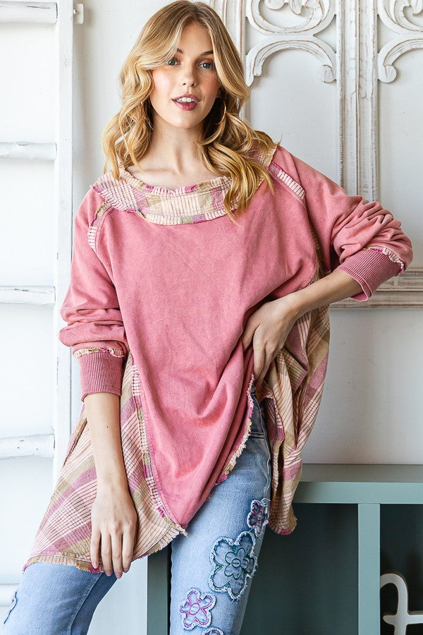 Oli & Hali Mineral Washed Round Hem Terry Top