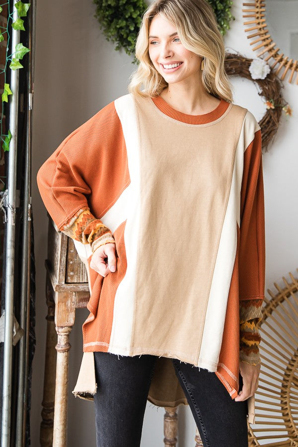 Oli & Hali Mineral Washed Color Blocked Top