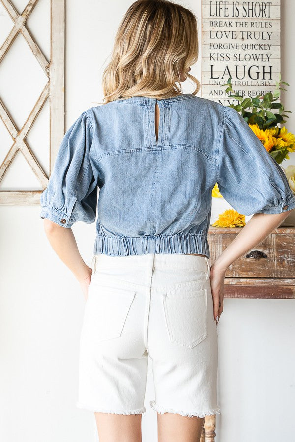 Oli & Hali Mineral Washed Ruched Front Top