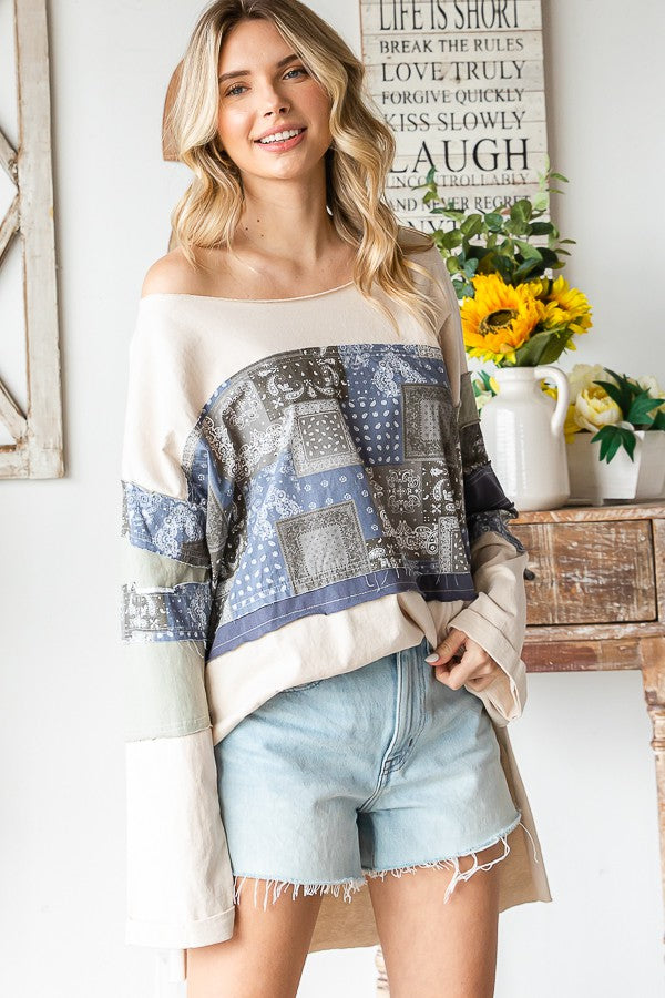 Oli & Hali Washed Patchwok Top