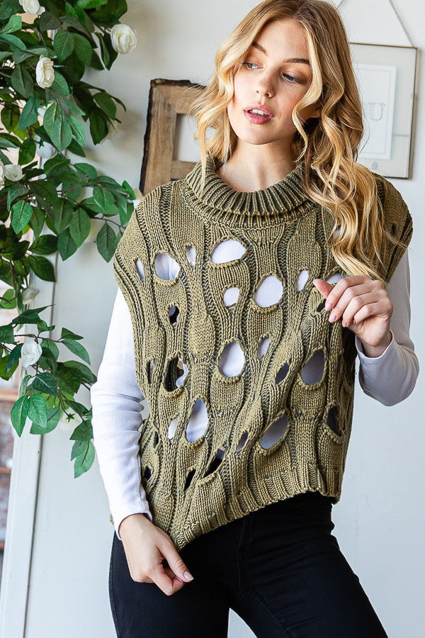 Oli & Hali Mineral Washed Sweater Vest Top