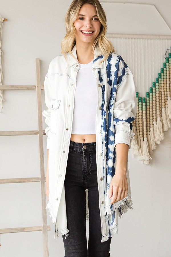 Oli & Hali Half Tie Washed Long Sleeve Shirt Top