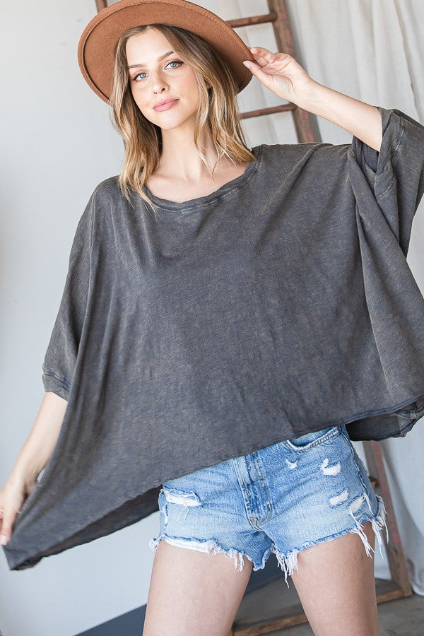 Oli & Hali Mineral Washed Oversized Boxy Top