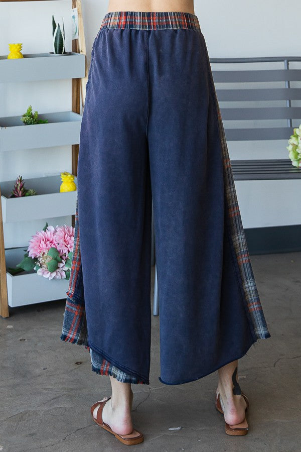 Oli & Hali Mineral Washed Palid Mix Wide Pants
