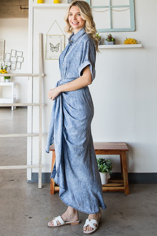 Oli & Hali Eco Friendly Washed Shirt Dress | Roulhac Fashion Boutique