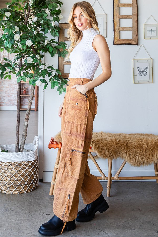 Oli & Hali Mineral Washed 11pkts Cargo Pants