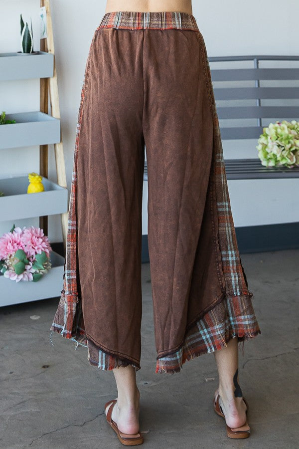 Oli & Hali Mineral Washed Palid Mix Wide Pants