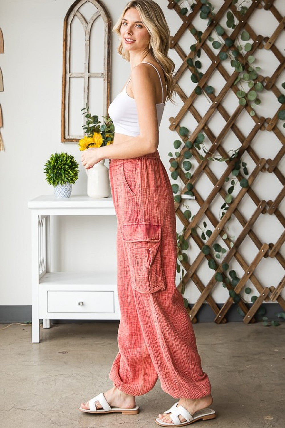 Oli & Hali Washed Baggy Cargo Relaxed Fit Pants