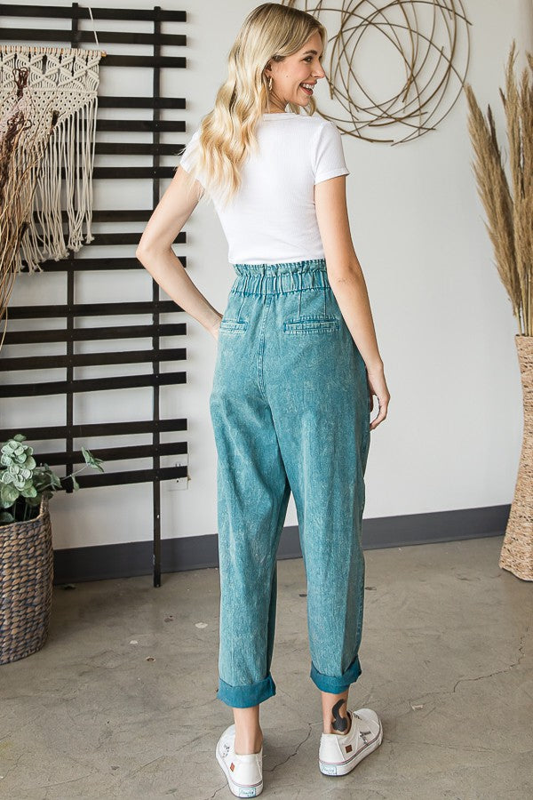 Oli & Hali Mineral Washed Elastic Band Waist Pants