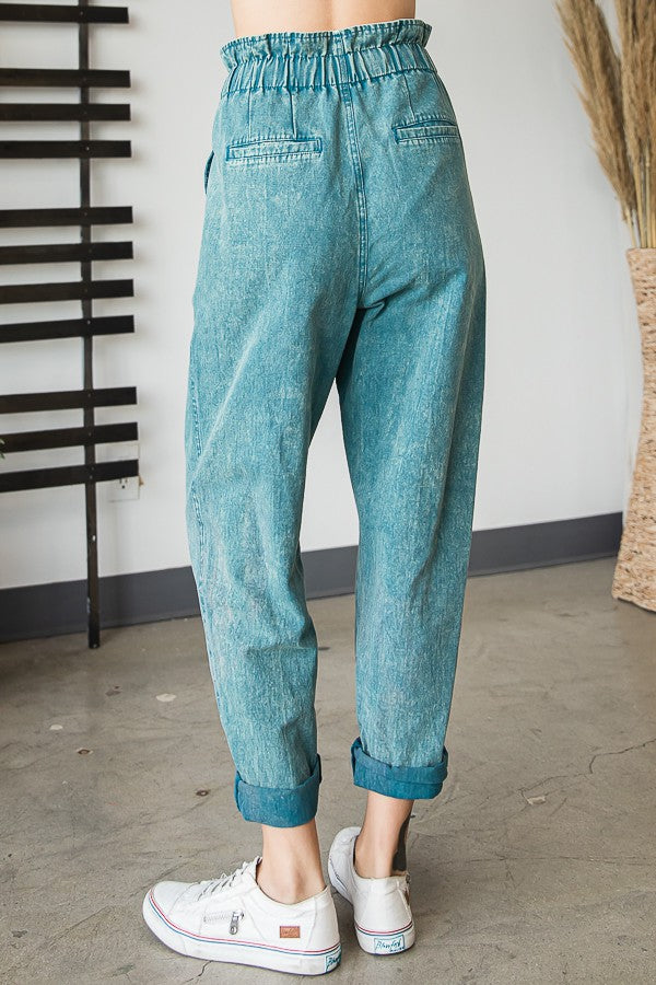 Oli & Hali Mineral Washed Elastic Band Waist Pants