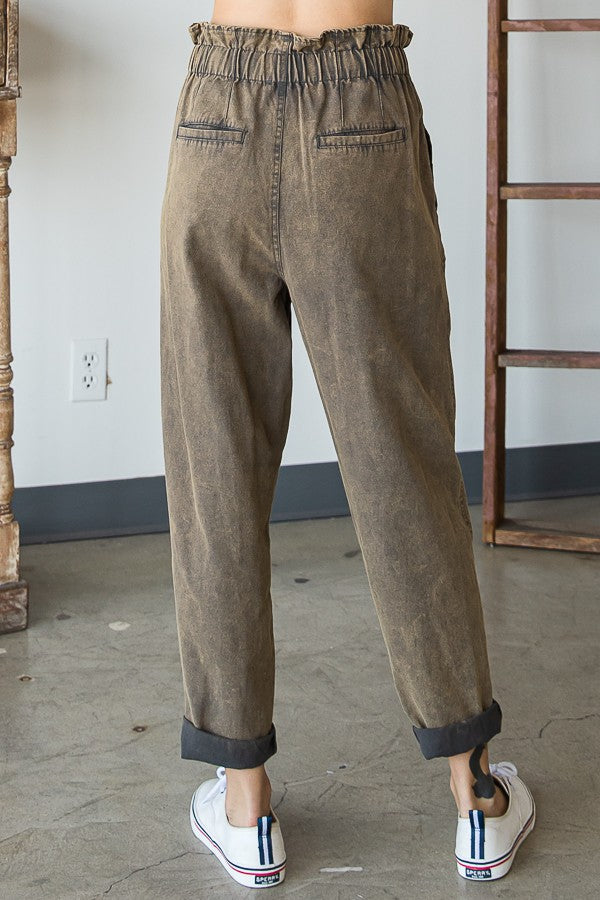 Oli & Hali Mineral Washed Elastic Band Waist Pants
