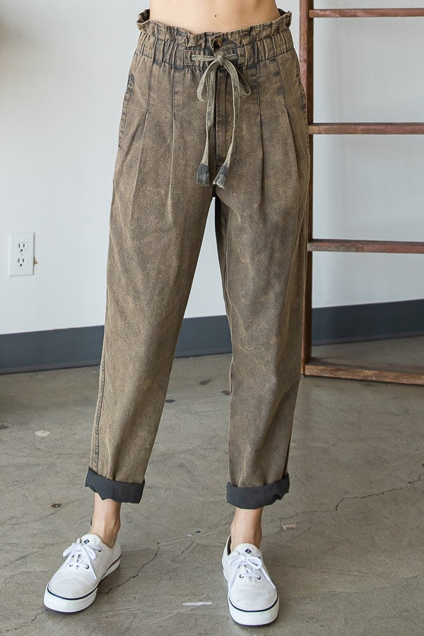 Oli & Hali Mineral Washed Elastic Band Waist Pants