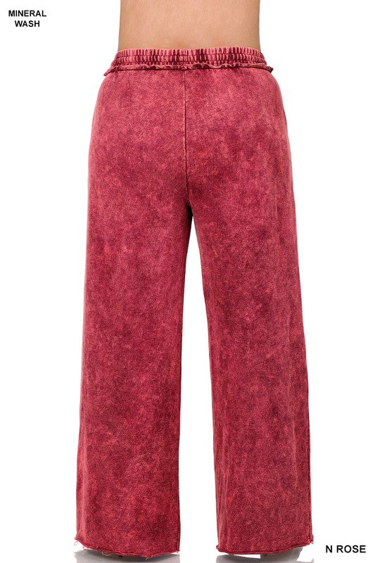 Plus Size French Terry Mineral Washed Cotton Pants - Roulhac Fashion Boutique