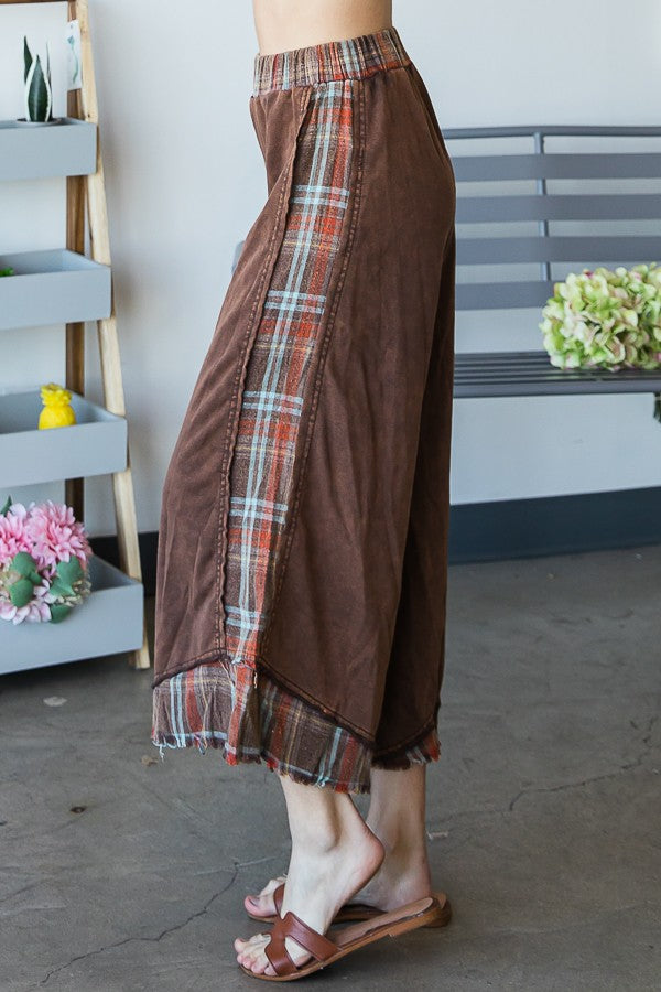 Oli & Hali Mineral Washed Palid Mix Wide Pants