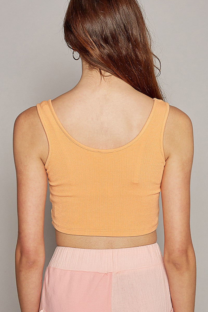 POL Square Neck Sleeveless Outseam Lining Top