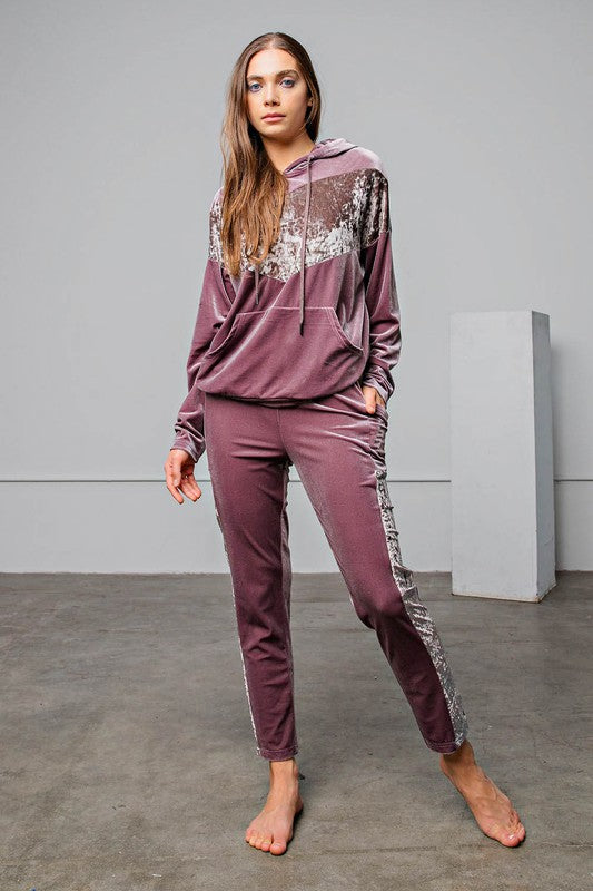 Easel Velour Matching Lounge Set - Roulhac Fashion Boutique