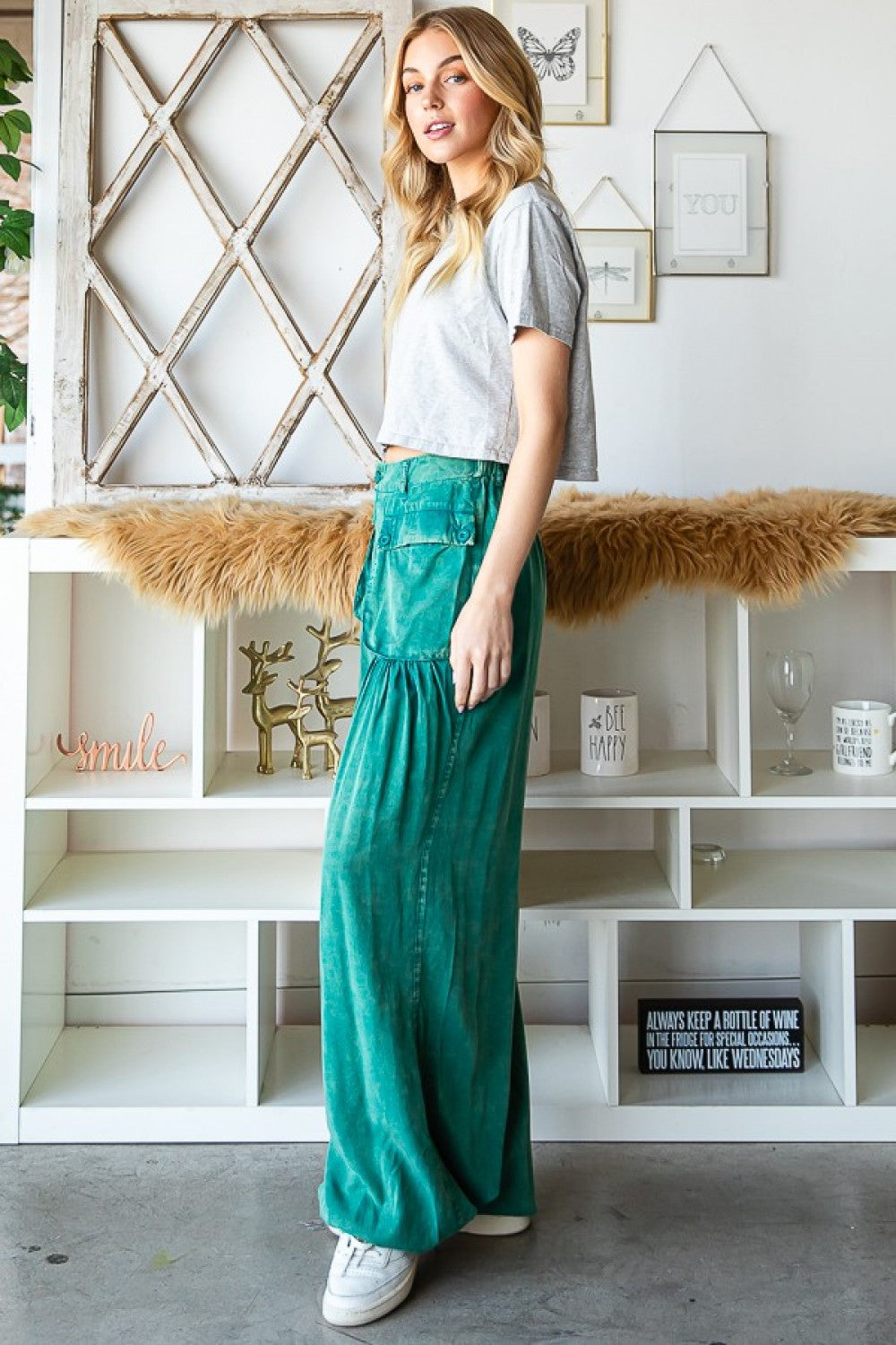 Oli & Hali Washed Color Tencel 3d Pocket Wide Pants