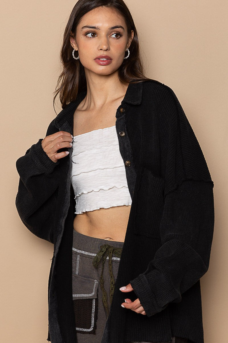 POL Button Down Relaxed Fit Vintage Shirts Top