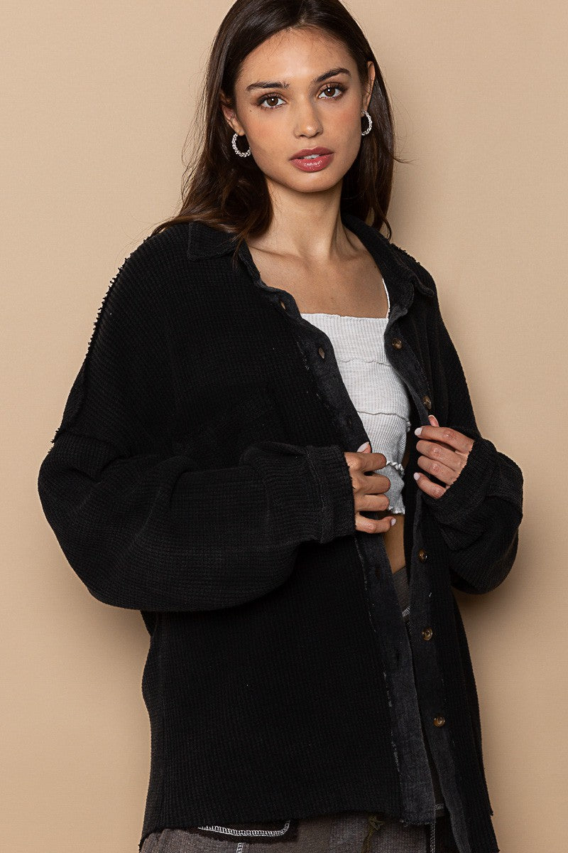 POL Button Down Relaxed Fit Vintage Shirts Top