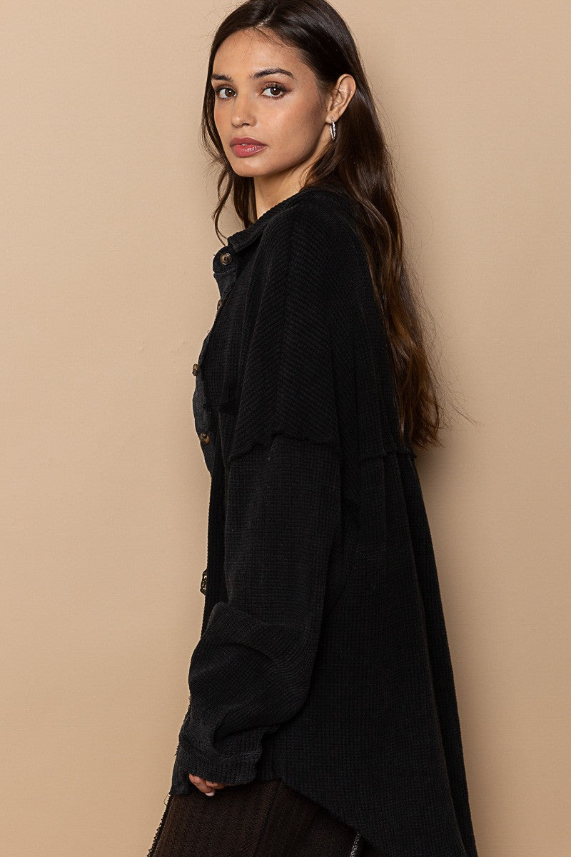 POL Button Down Relaxed Fit Vintage Shirts Top