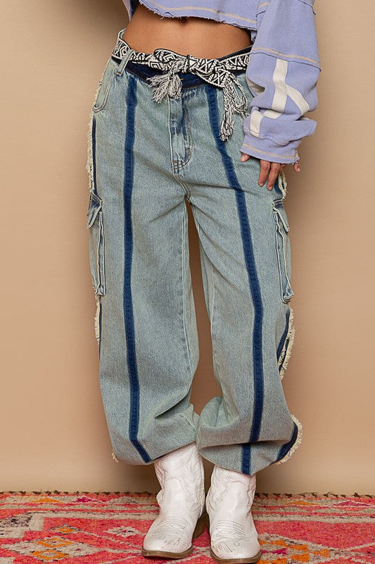 POL Vintage Style Exposed Seam 3D Pockets Cotton Jogger Pants - Roulhac Fashion Boutique