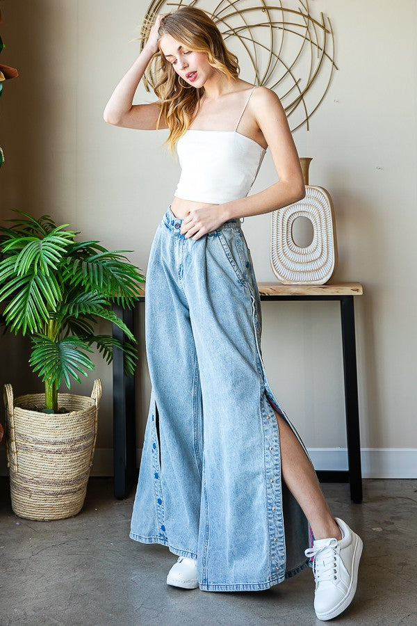 Oli & Hali Side-Open Denim Pants