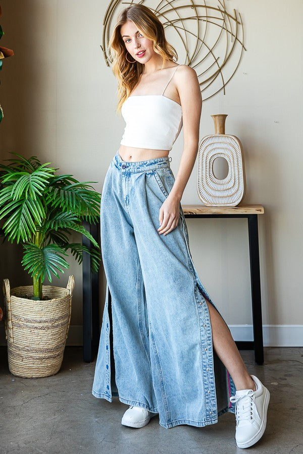 Oli & Hali Side-Open Denim Pants