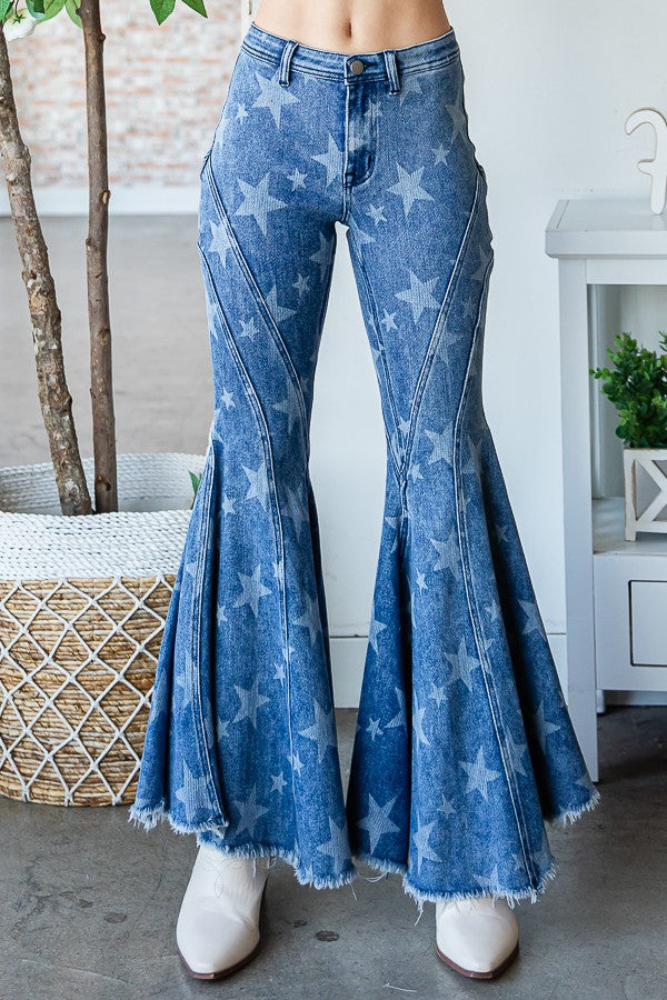 Oli & Hali Mineral Wash Star Flare Pants