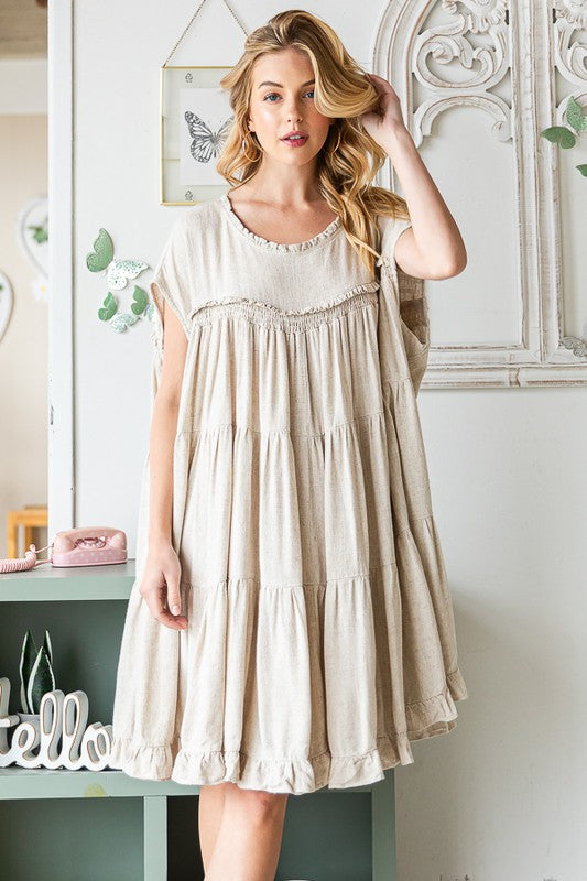 Oli & Hali Boho Washed Ruffle Tiered Dress