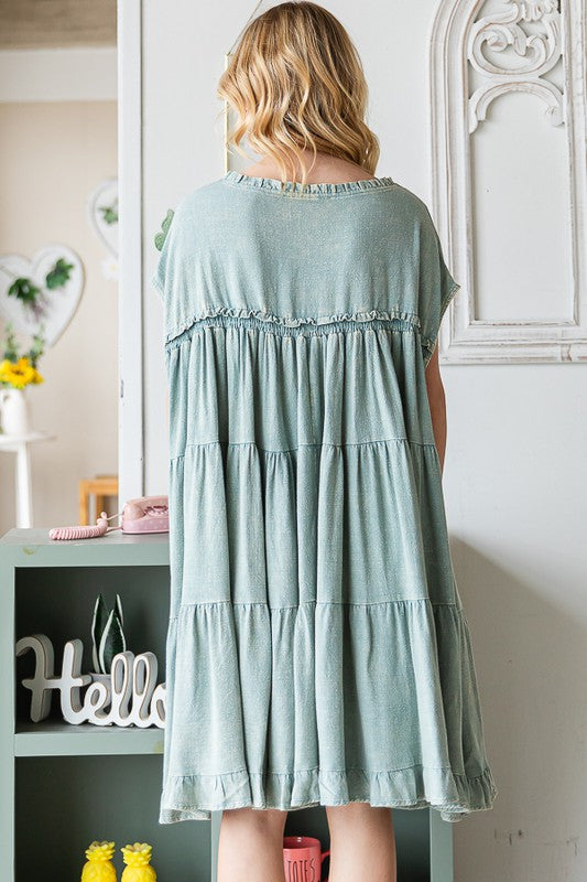 Oli & Hali Boho Washed Ruffle Tiered Dress