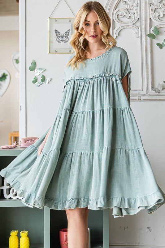 Oli & Hali Boho Washed Ruffle Tiered Dress