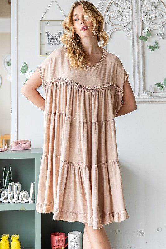 Oli & Hali Boho Washed Ruffle Tiered Dress