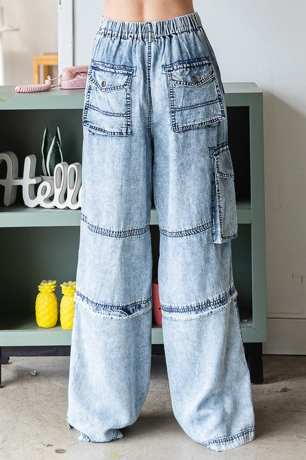 Oli & Hali Washed Tencel Cargo Pants