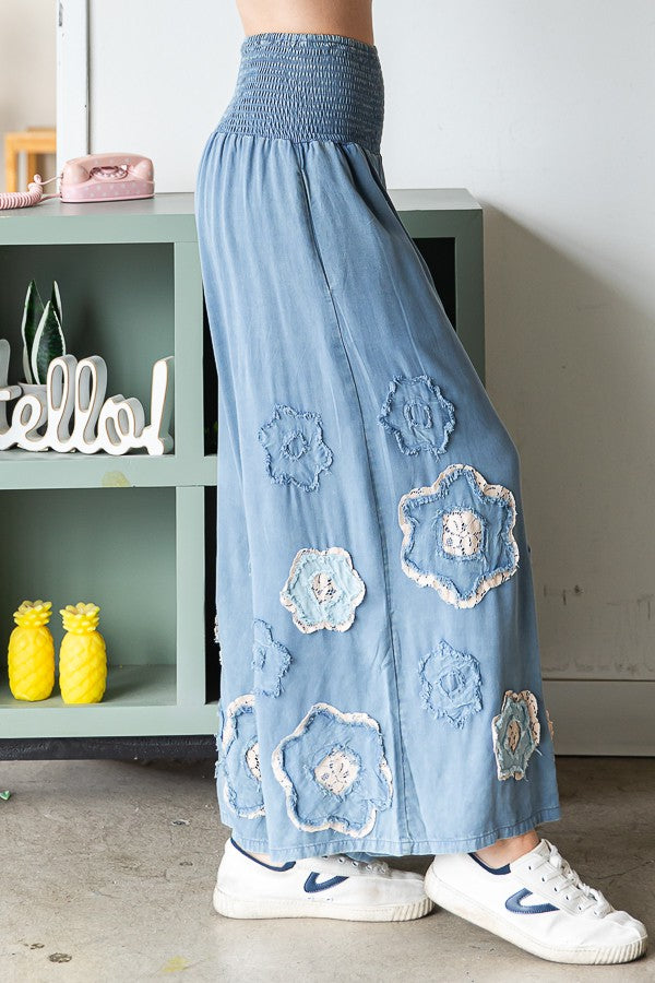 Oli & Hali Washed Flower Patch Tencel Pants