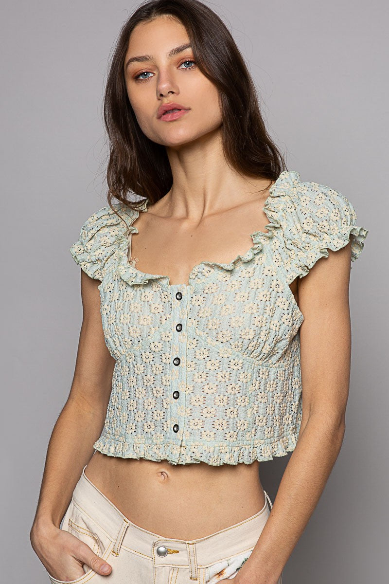 POL Vintage Wash Floral Print Sleeveless Top