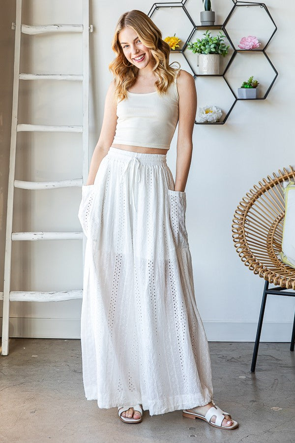 Oli & Hali Mineral Washed Eyelet Pants