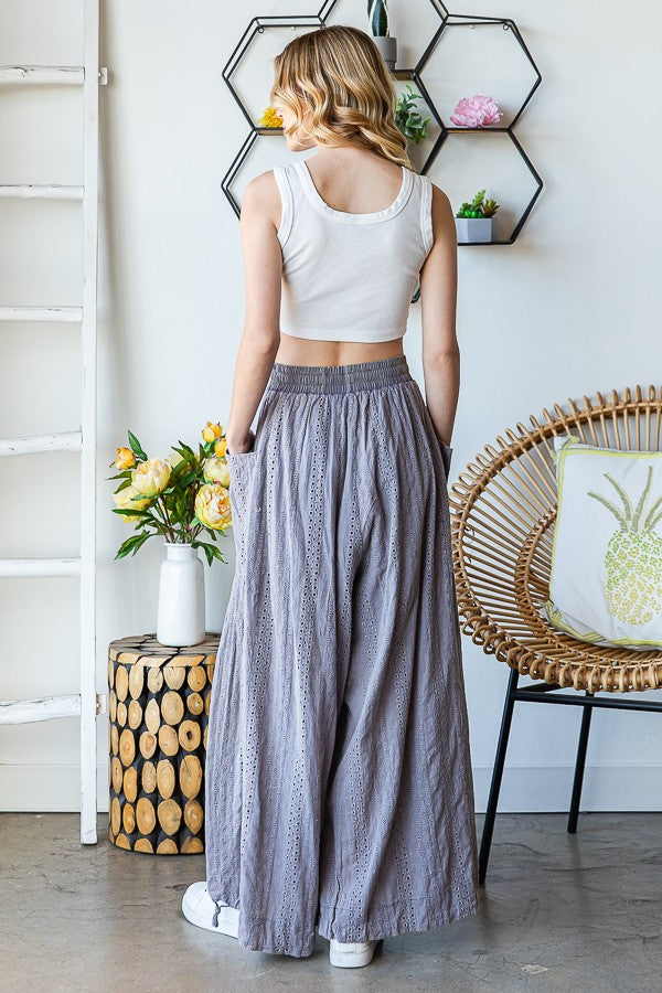 Oli & Hali Mineral Washed Eyelet Pants