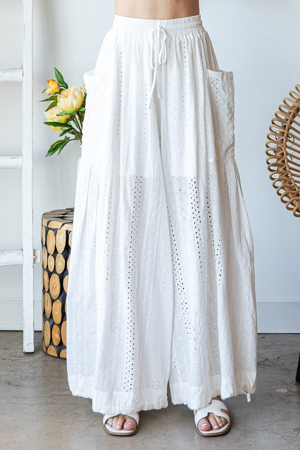 Oli & Hali Mineral Washed Eyelet Pants