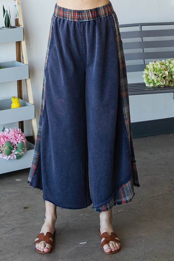 Oli & Hali Mineral Washed Palid Mix Wide Pants