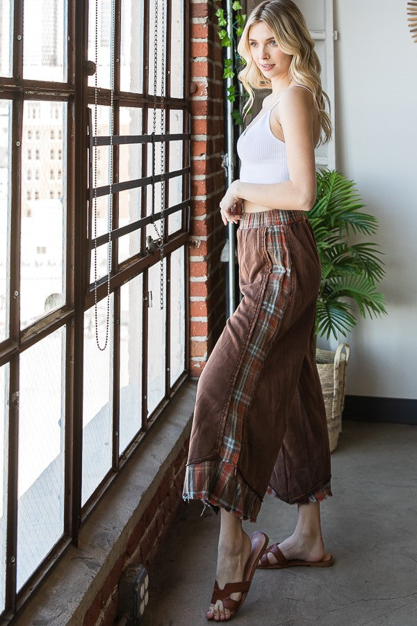 Oli & Hali Mineral Washed Palid Mix Wide Pants